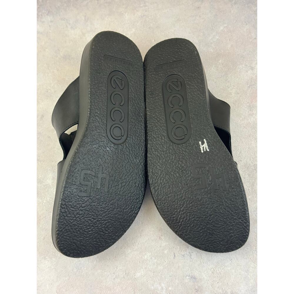 ECCO 2nd Cozmo Men's Black Leather Slide Sandals H-Strap Size EU 45 US 11-11.5 - Picture 12 of 13